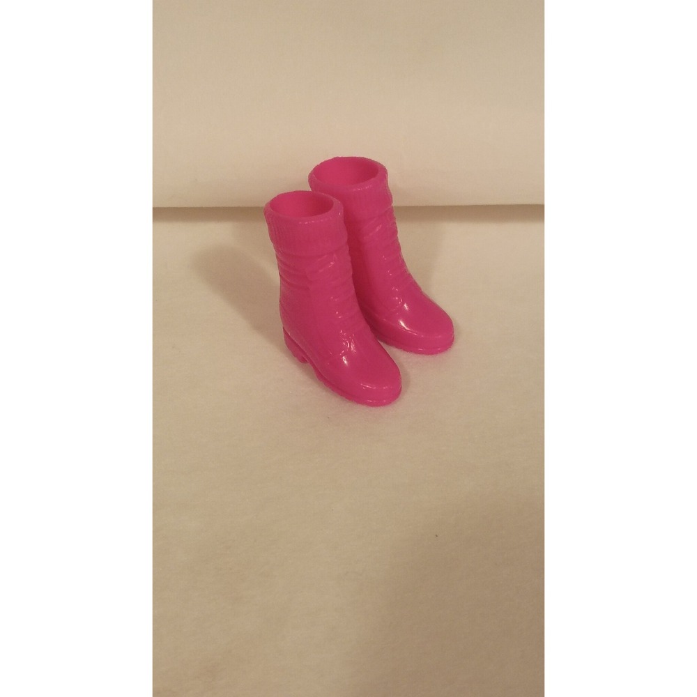 Vintage Barbie Doll Pink Hiking Boots Lace Up Ankle Booties Accessory